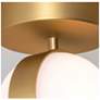 4_Verona 5" Wide Light Antique Brass Ceiling Light With White Acrylic Sh more views