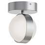 1_Verona 5" Wide Satin Nickel Flush Ceiling Light With White Acrylic Sha