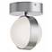 Verona 5" Wide Satin Nickel Flush Ceiling Light With White Acrylic Sha