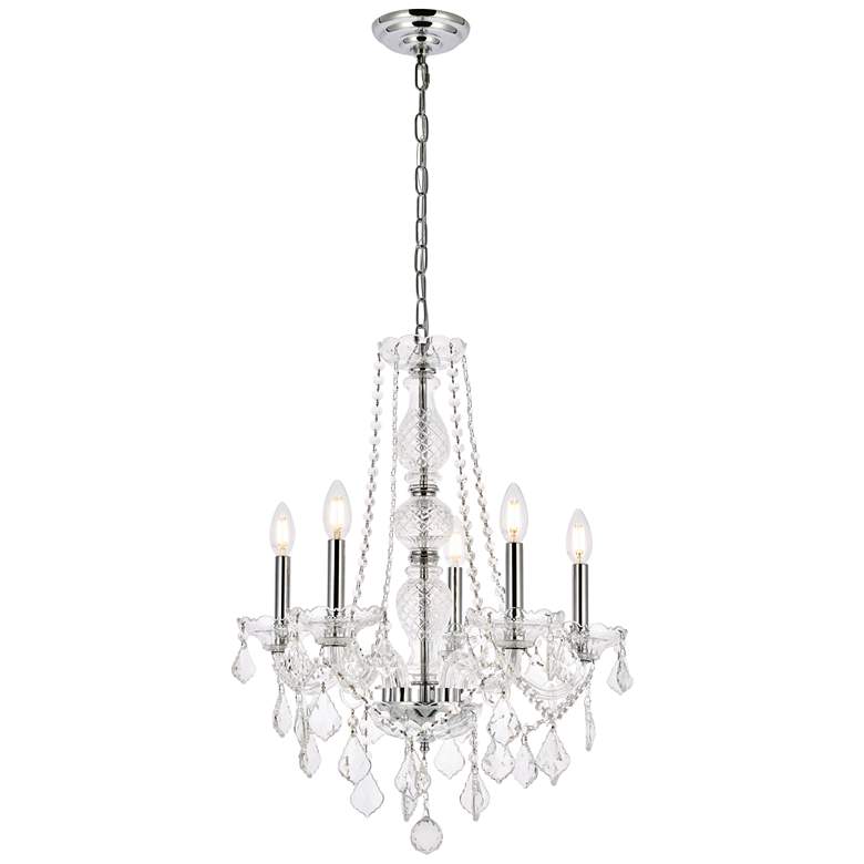 Image 1 Verona 5 Lt Chrome Chandelier Clear