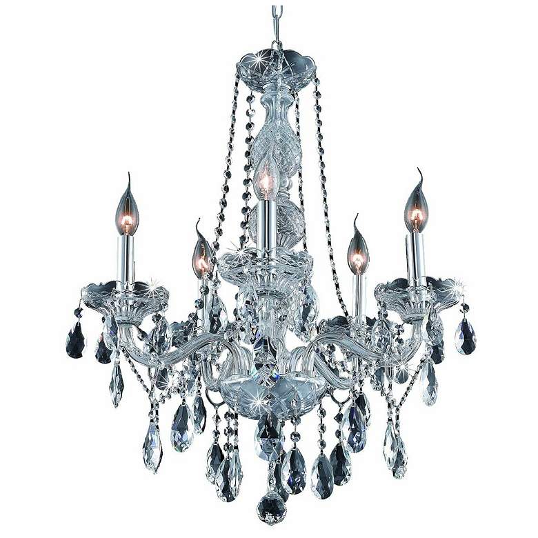 Image 1 Verona 5 Lt Chrome Chandelier Clear