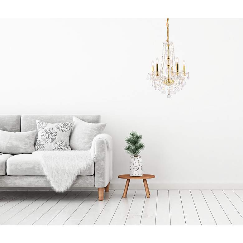 Image 3 Verona 5 Lt Gold Chandelier Clear more views