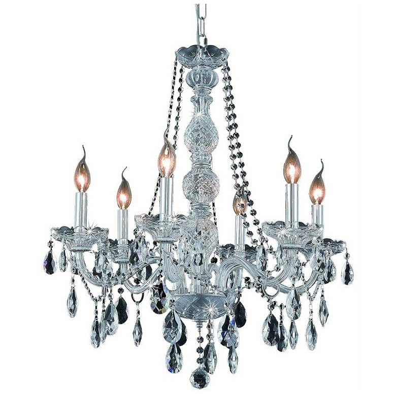 Image 1 Verona 6 Lt Chrome Chandelier Clear