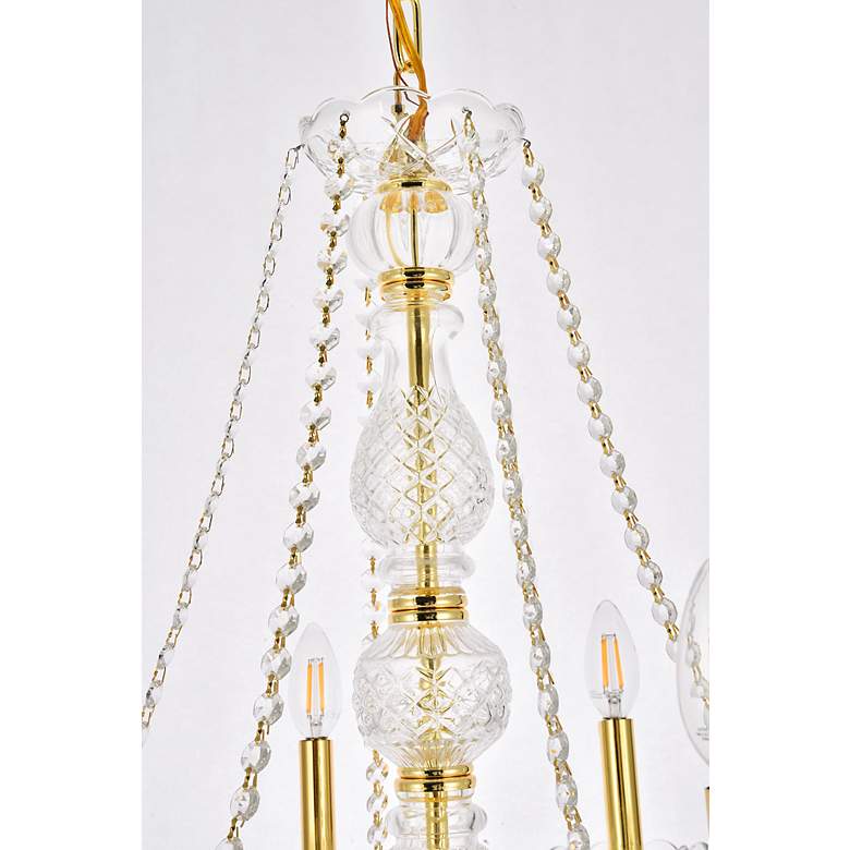Image 7 Verona 6 Lt Gold Chandelier Clear more views