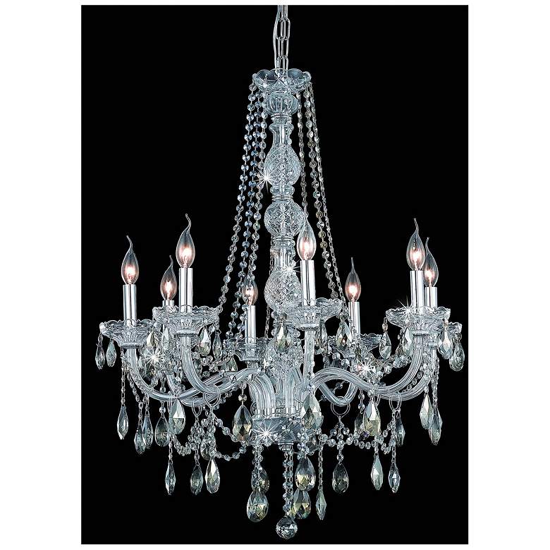 Image 1 Verona 8 Lt Chrome Chandelier Golden Teak