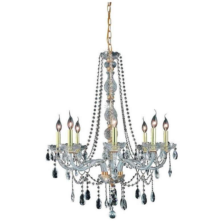 Image 1 Verona 8 Lt Gold Chandelier Clear
