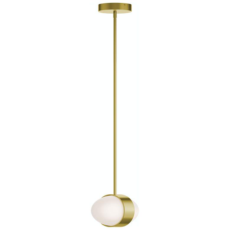 Image 1 Verona 9" Wide 2-Light Light Antique Brass LED Pendant