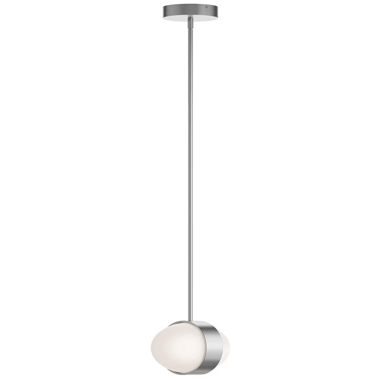 Image 1 Verona 9" Wide 2-Light Satin Nickel LED Pendant