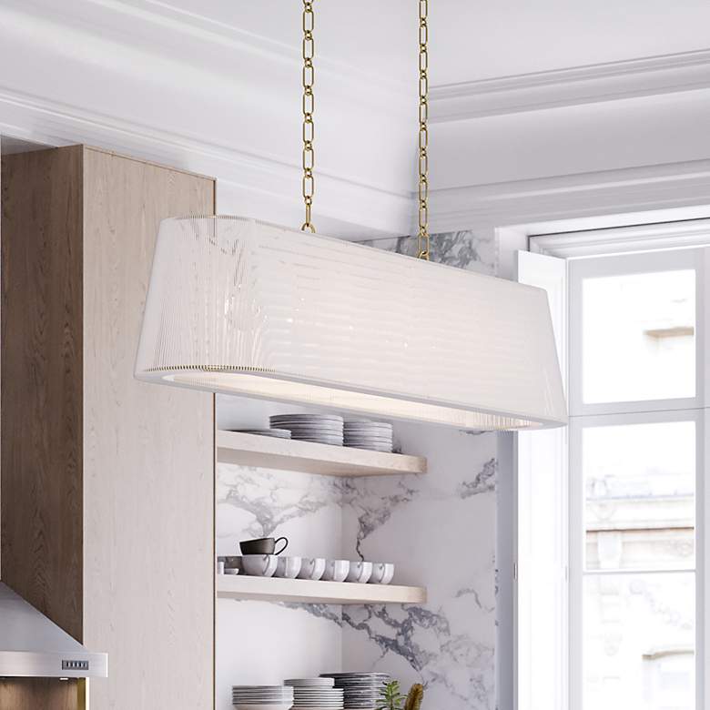 Image 1 Verona Beach 5 Light Linear Light - Aged Brass