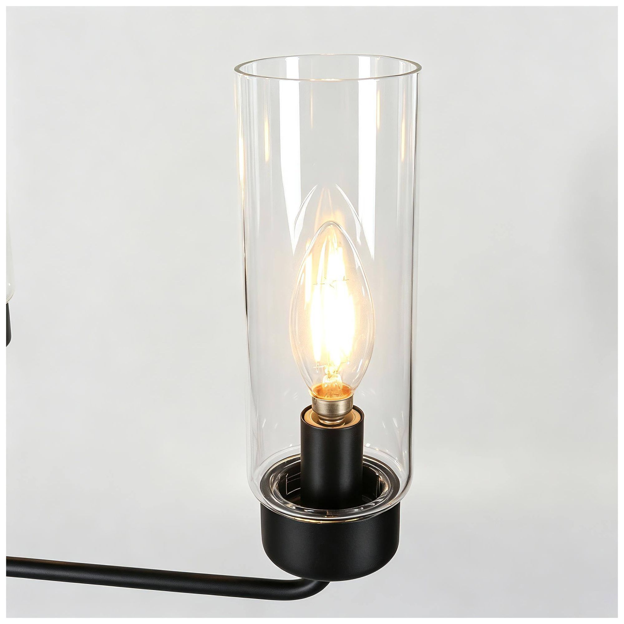 Image 3 Verona Modern Matte Black 18.5" Wide 3-Light Clear Glass Chandelier Pendant more views