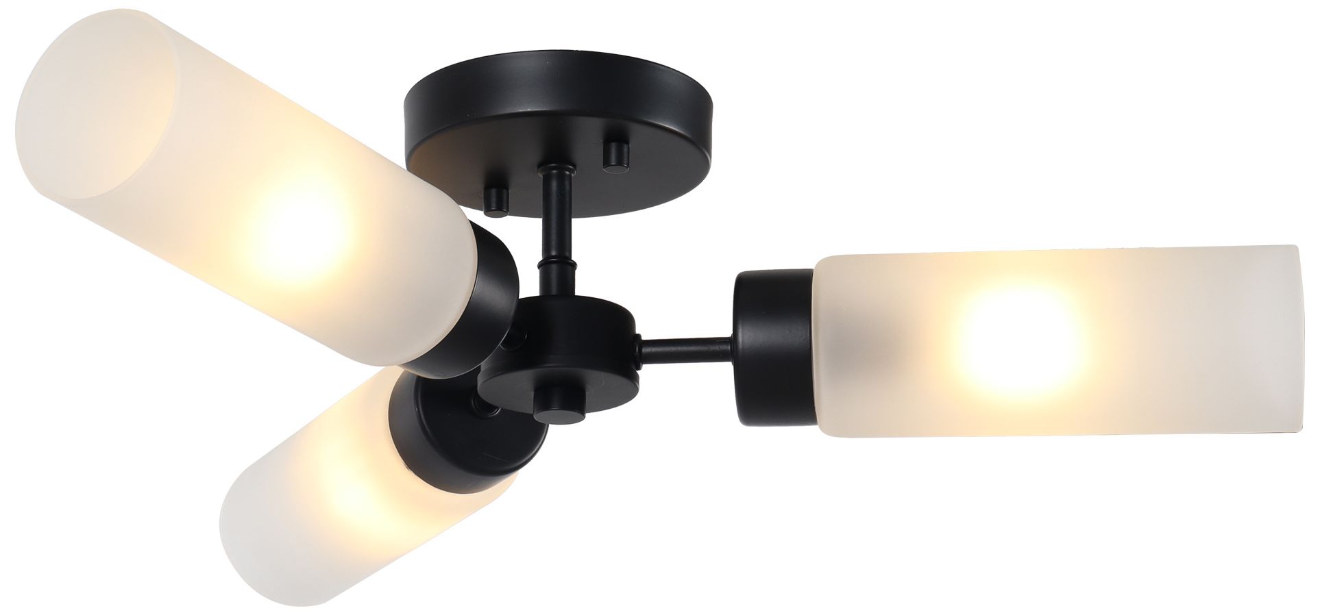 Verona Modern Matte Black 22" Wide 3-Light Frosted Glass Ceiling Light