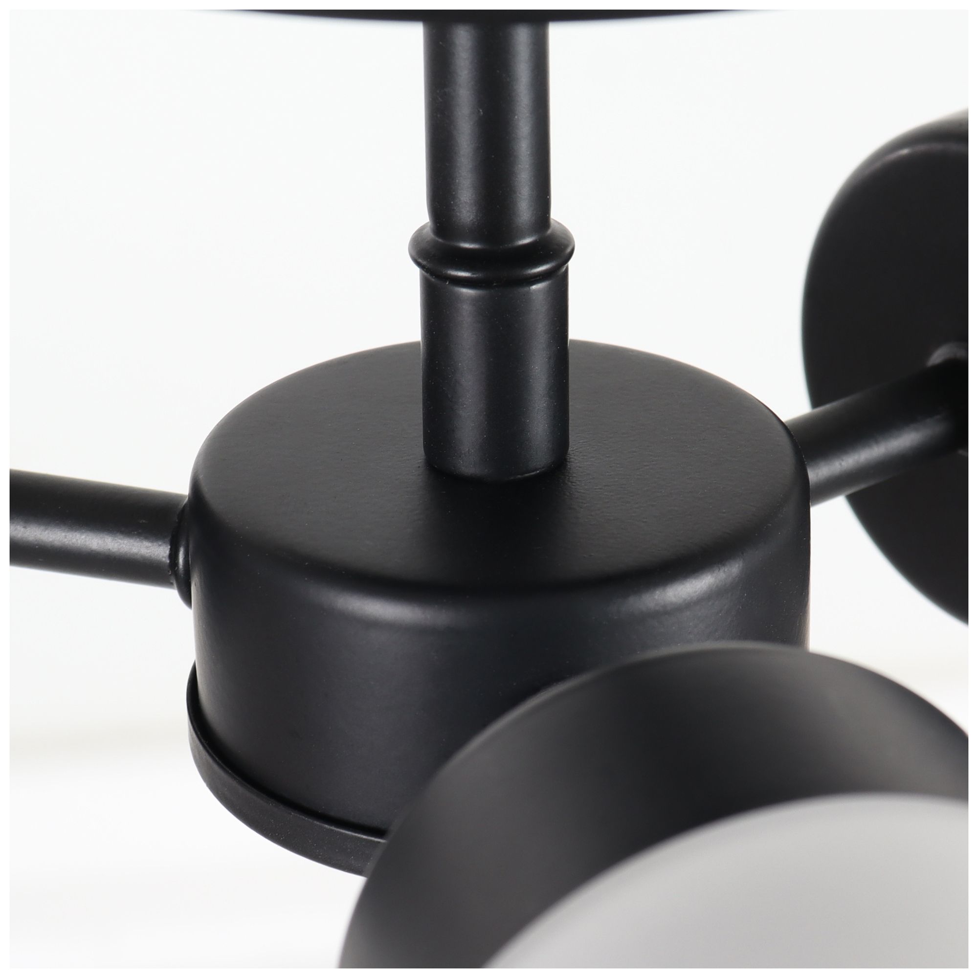 Image 3 Verona Modern Matte Black 22" Wide 3-Light Frosted Glass Ceiling Light more views