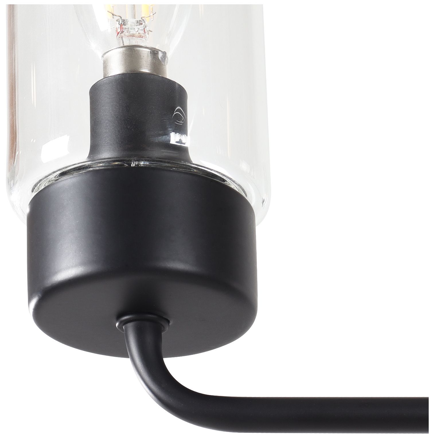 Image 3 Verona Modern Matte Black 27.6" Wide 5-Light Clear Glass Chandelier more views