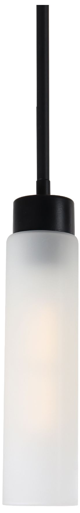 Verona Modern Matte Black Frosted Glass Cylinder Mini Pendant Light