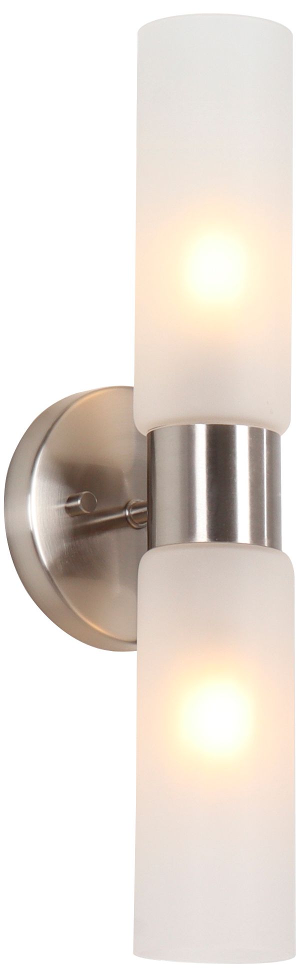 Thumbnail1 of Verona Modern Nickel 16" High 2-Light Frosted Glass Wall Sconce