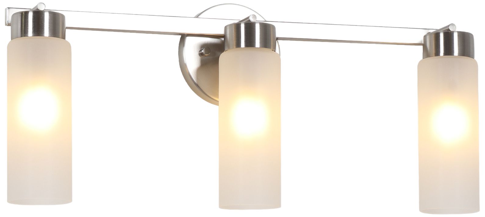 Verona Modern Nickel 22" Wide 3-Light Frosted Glass Bath Light