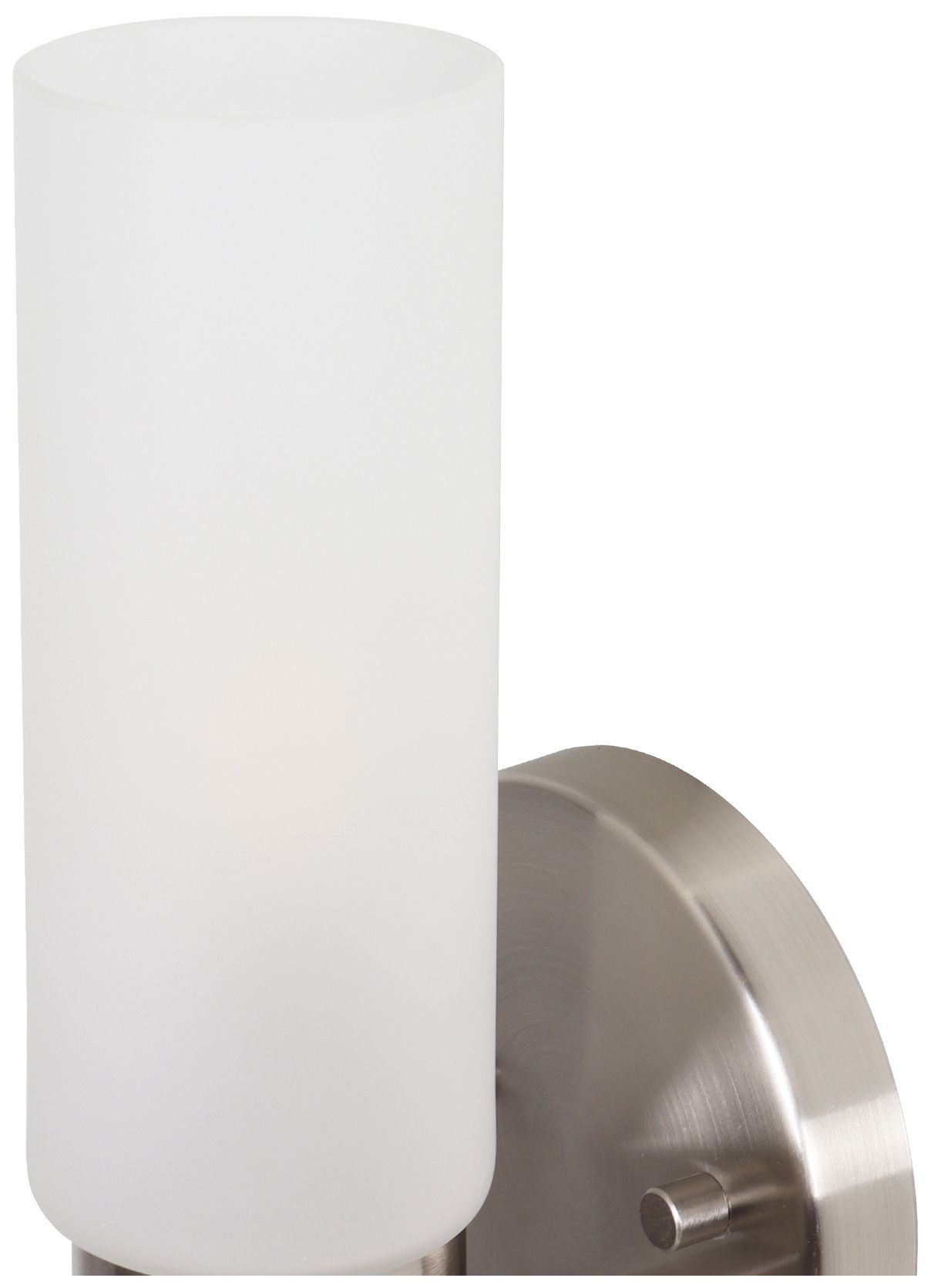 Image 4 Verona Modern Nickel Frosted Glass Cylinder Wall Sconce more views