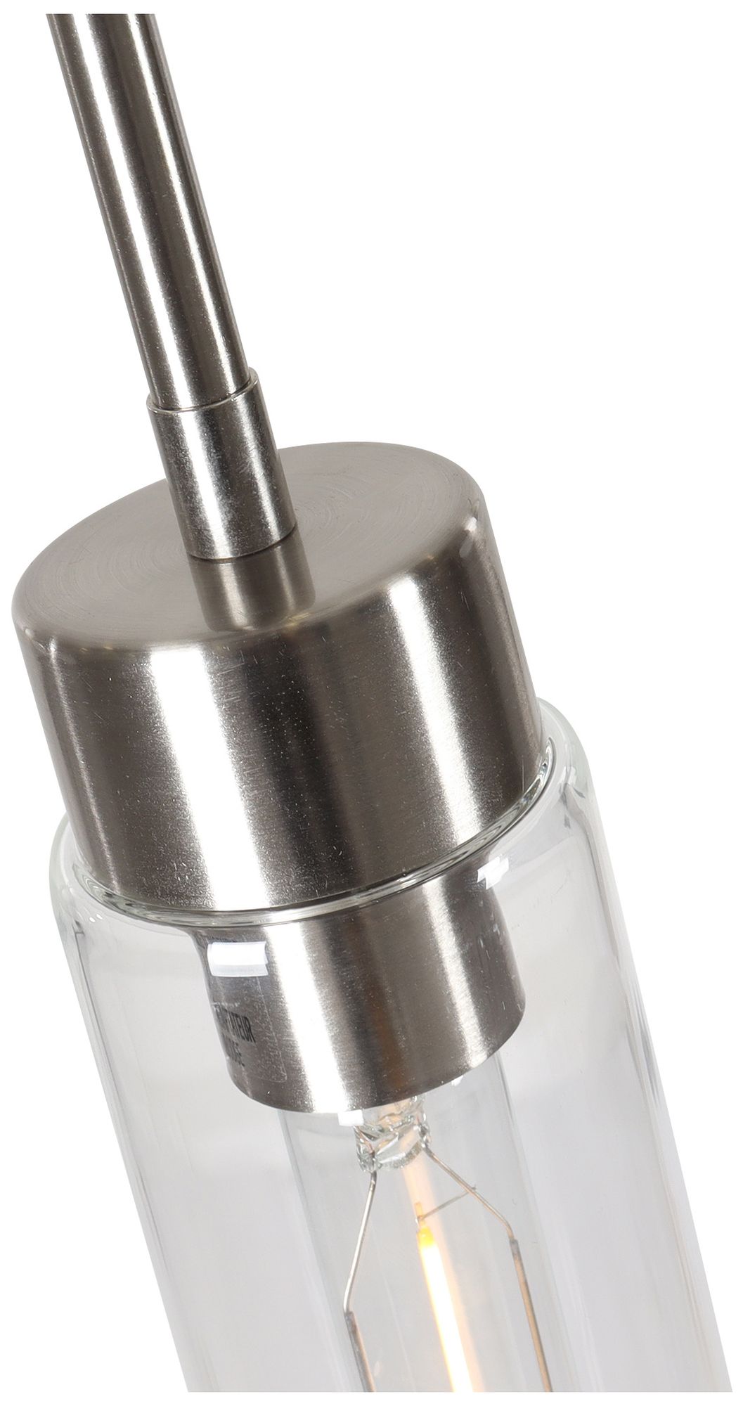 Image 3 Verona Modern Satin Nickel 1-Light Clear Glass Mini Pendant Light more views