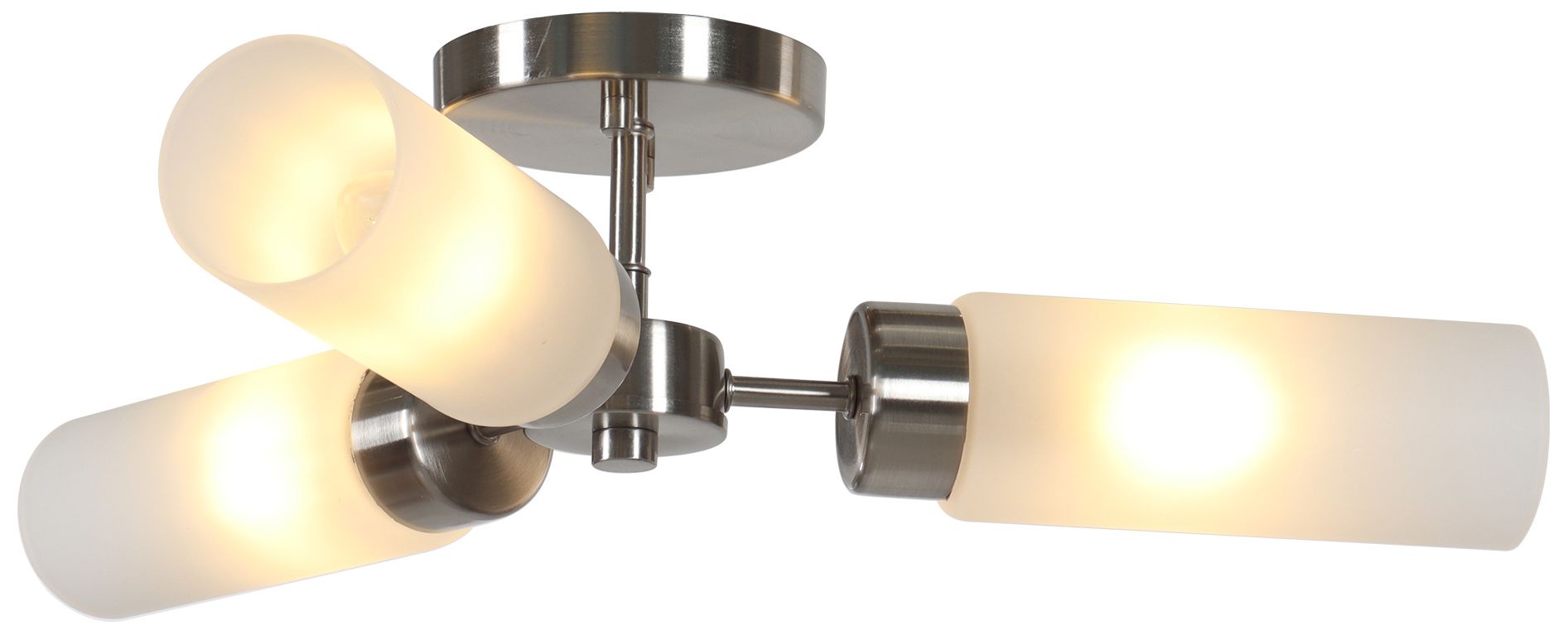 Verona Modern Satin Nickel 22" Wide 3-Light Frosted Glass Ceiling Light