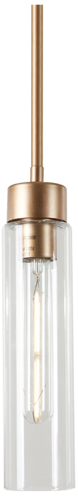 Thumbnail1 of Verona Modern Warm Gold 1-Light Clear Glass Mini Pendant Light