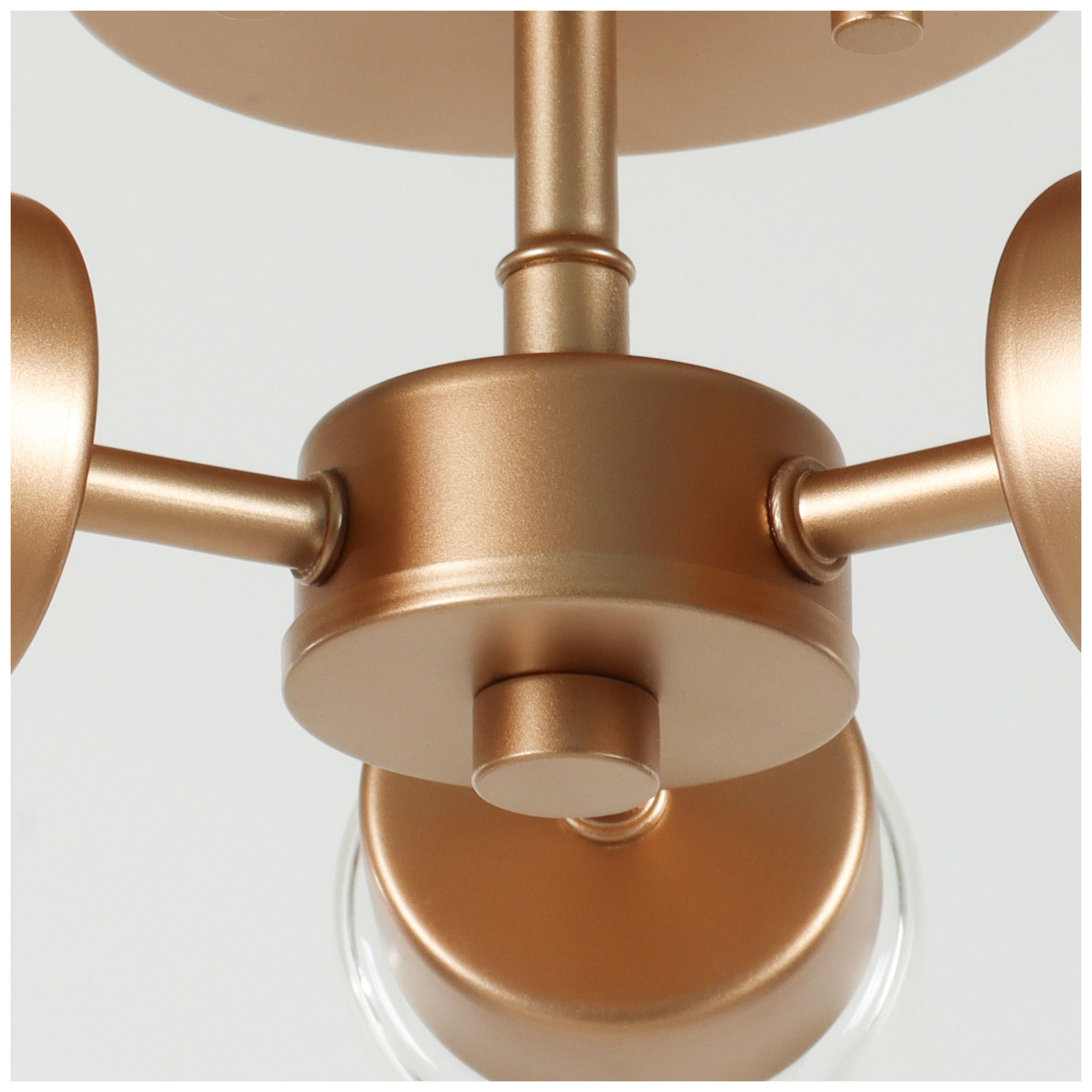 Image 3 Verona Modern Warm Gold 22.4" Wide 3-Light Clear Glass Flush Mount more views