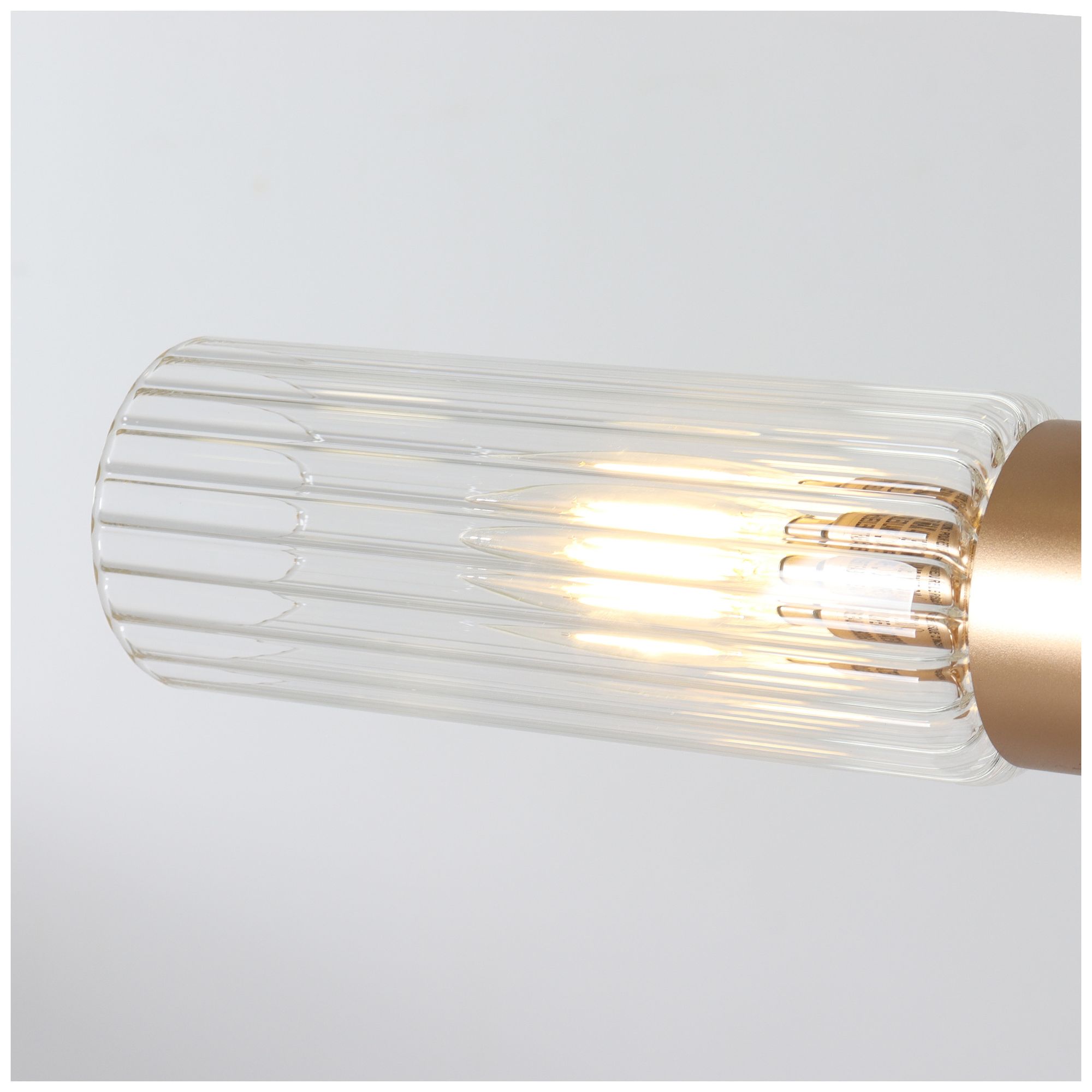Image 3 Verona Modern Warm Gold 22.4" Wide 3-Light Fluted Glass Flush Mount more views