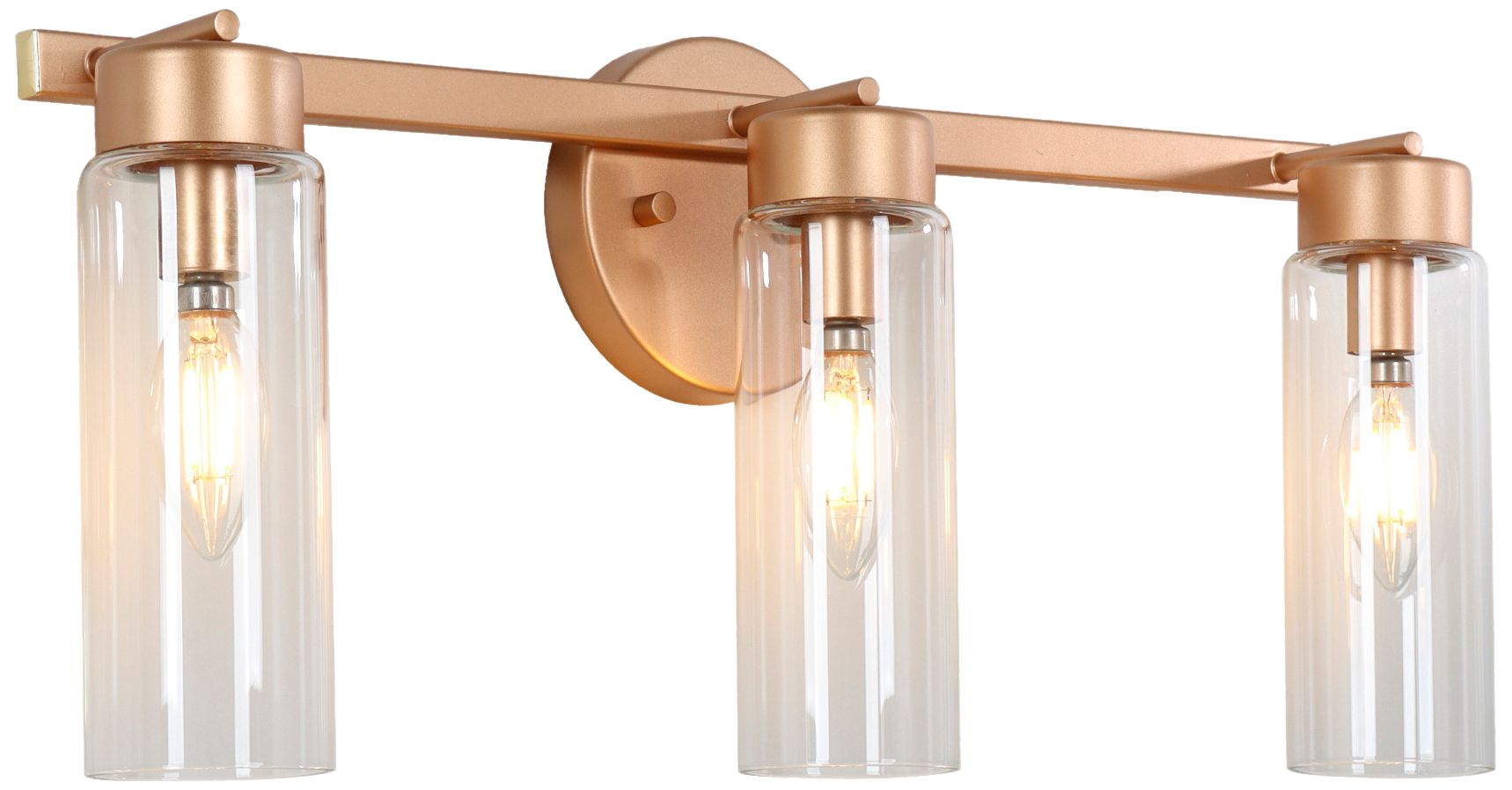 Verona Modern Warm Gold 22" Wide 3-Light Clear Glass Vanity Light
