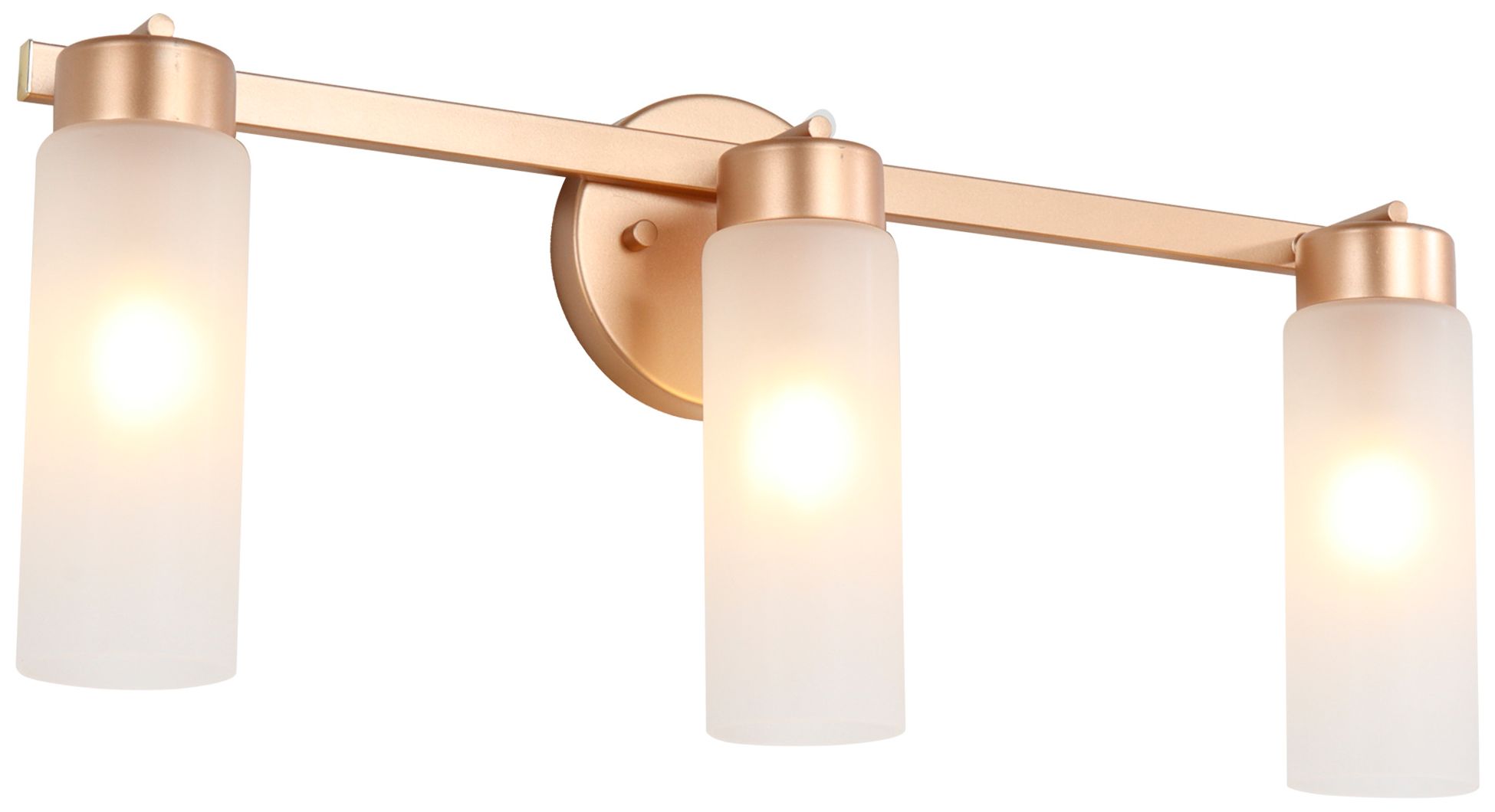 Verona Modern Warm Gold 22" Wide 3-Light Frosted Glass Bath Light