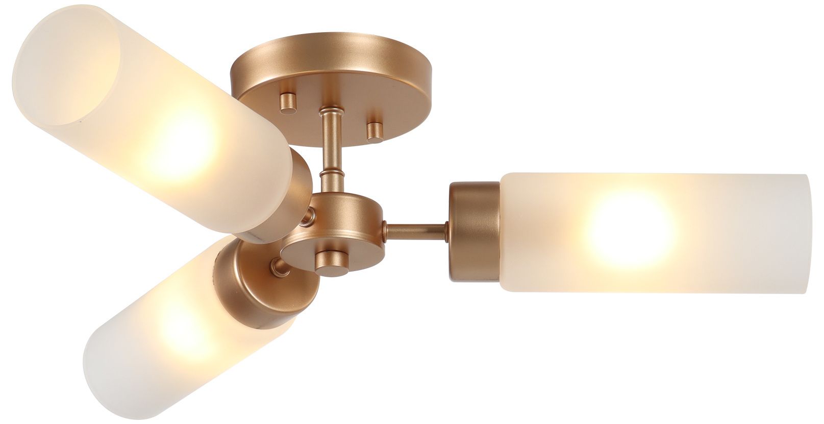 Verona Modern Warm Gold 22" Wide 3-Light Frosted Glass Ceiling Light