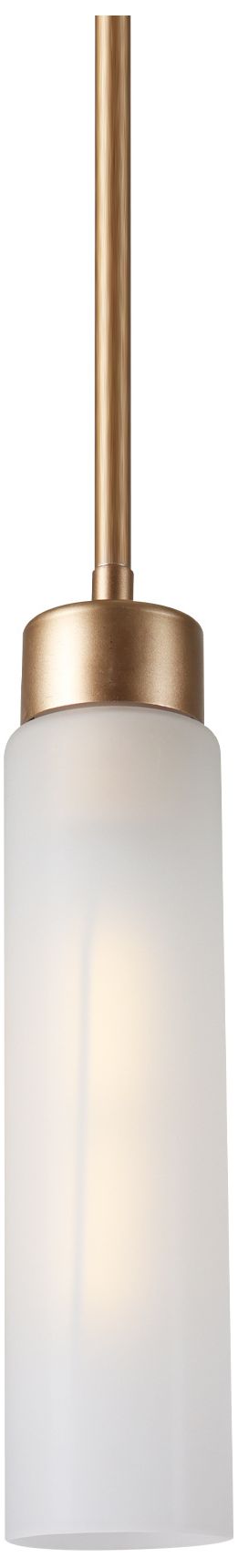 Verona Modern Warm Gold Frosted Glass Cylinder Mini Pendant Light