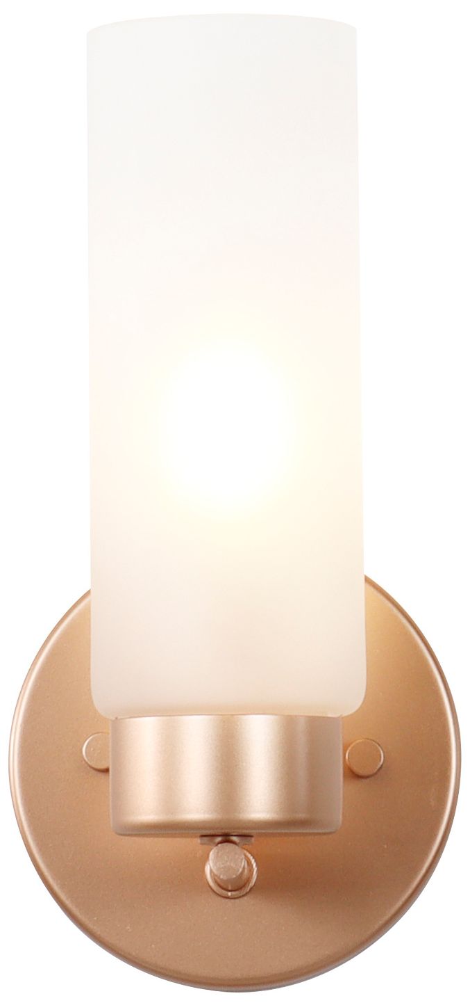 Verona Modern Warm Gold Frosted Glass Cylinder Wall Sconce