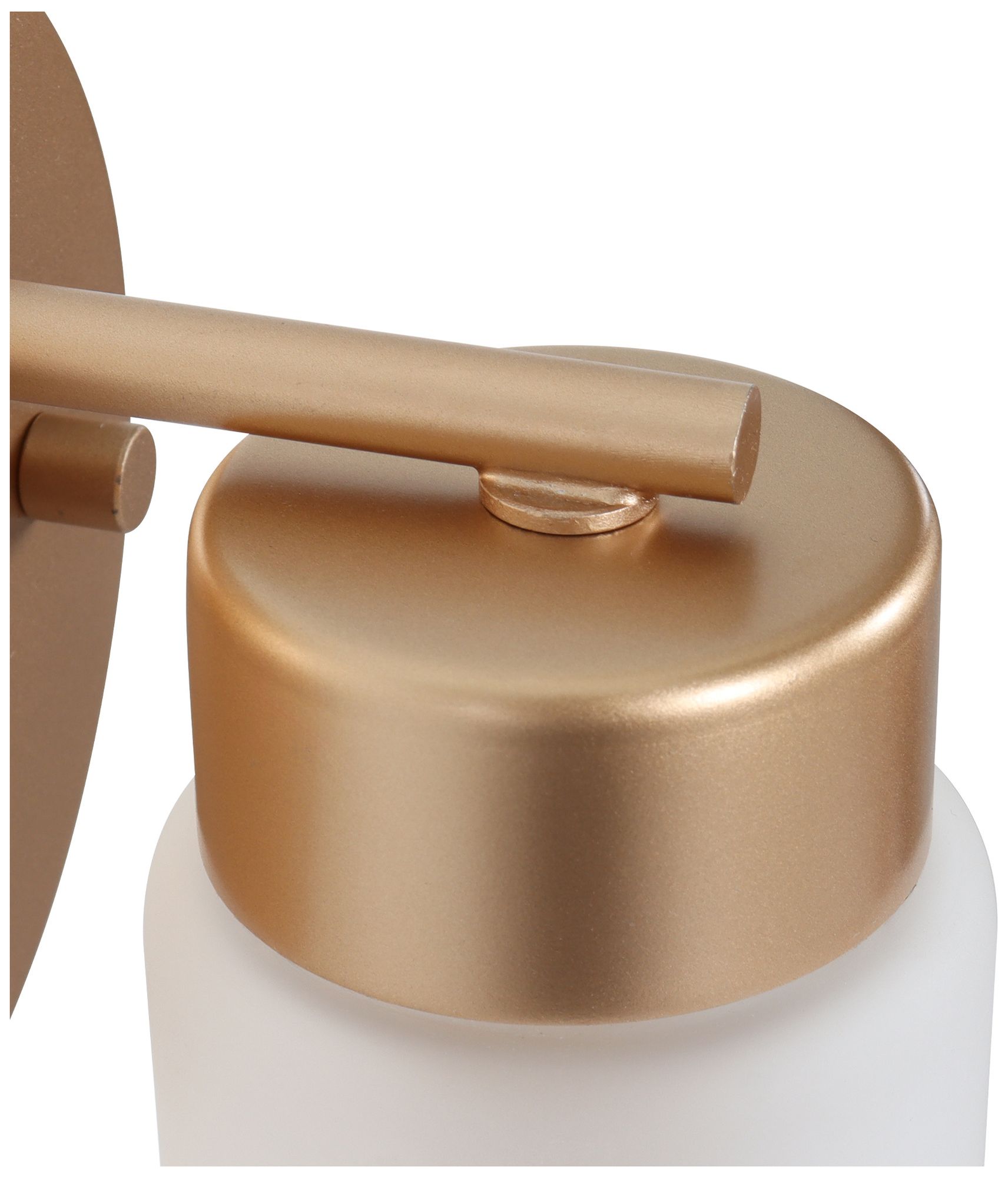 Image 4 Verona Modern Warm Gold Frosted Glass Cylinder Wall Sconce more views