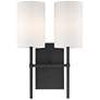 Veronica 16 1/2" High Black Forged 2-Light Wall Sconce
