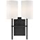 Veronica 16 1/2" High Black Forged 2-Light Wall Sconce