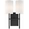 Veronica 16 1/2" High Black Forged 2-Light Wall Sconce