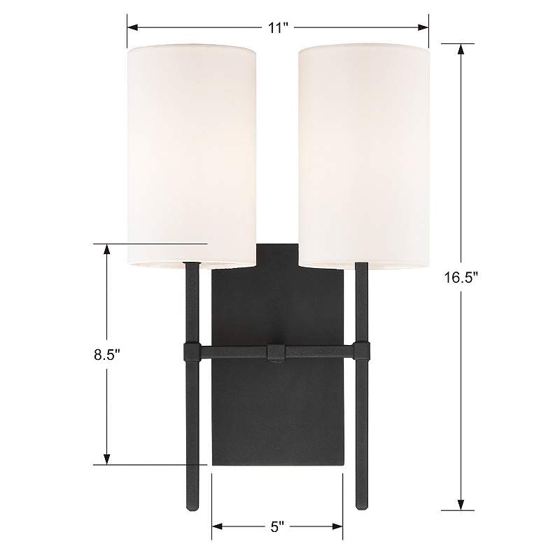 Image 7 Veronica 16 1/2" High Black Forged 2-Light Wall Sconce more views