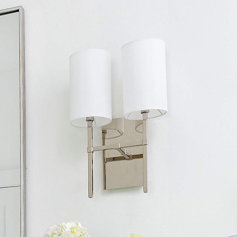 Image 1 Veronica 16 1/2" High Polished Nickel 2-Light Wall Sconce
