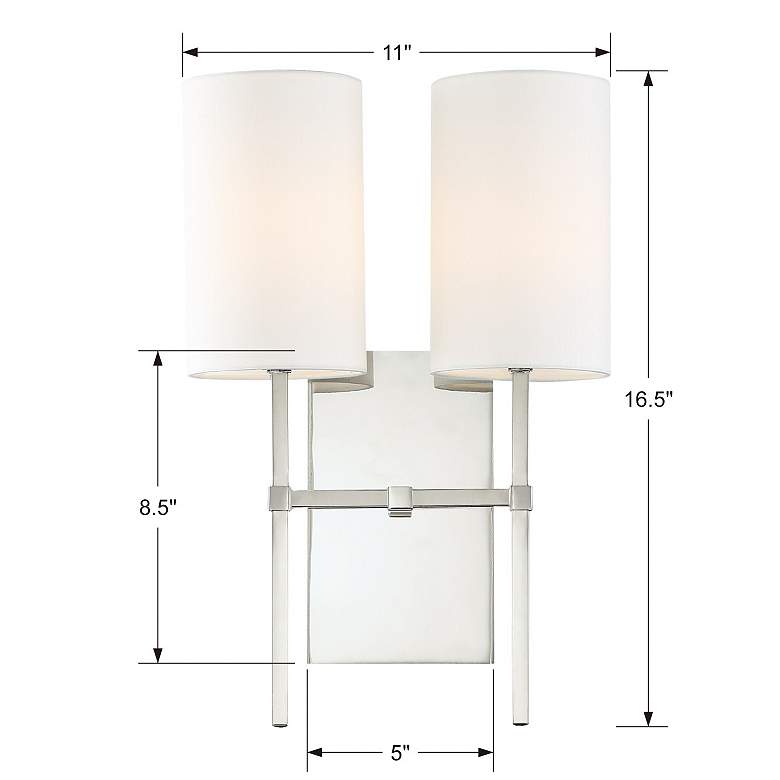 Image 7 Veronica 16 1/2" High Polished Nickel 2-Light Wall Sconce more views