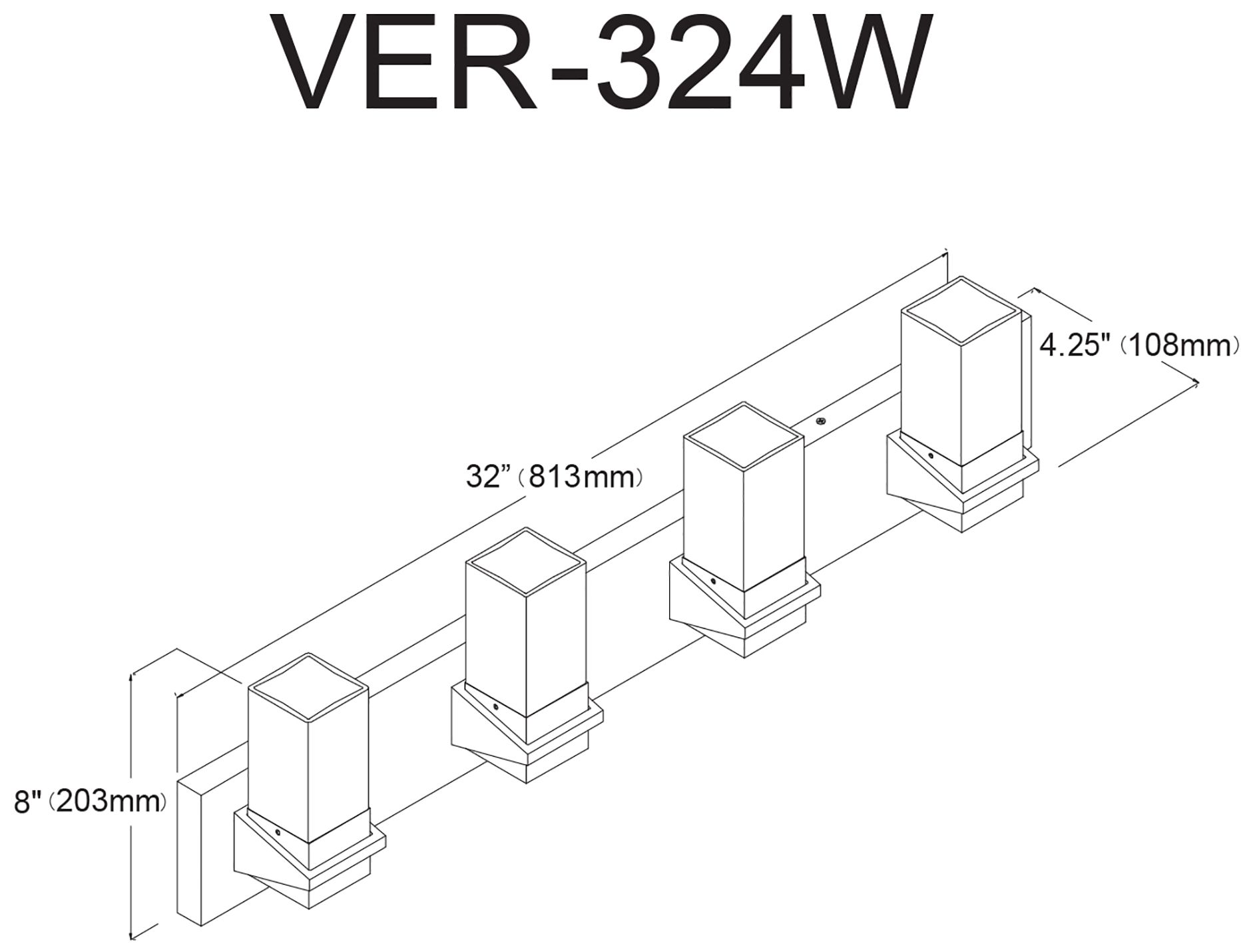 Image 3 Veronica 32" Wide 4-Light Matte Black, Clear Vanity more views