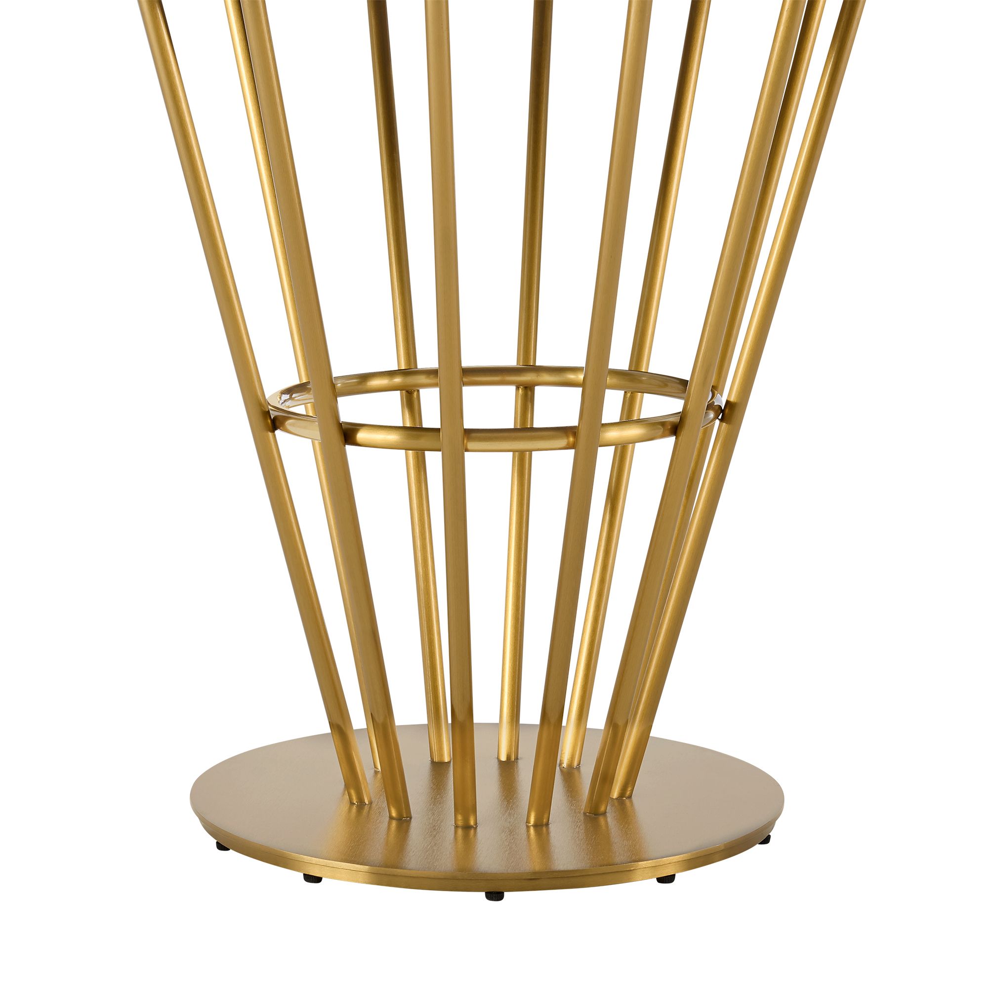 Image 7 Veronica 48 in. Round Dining Table in Gold Steel, Walnut, Glass Tabletop more views