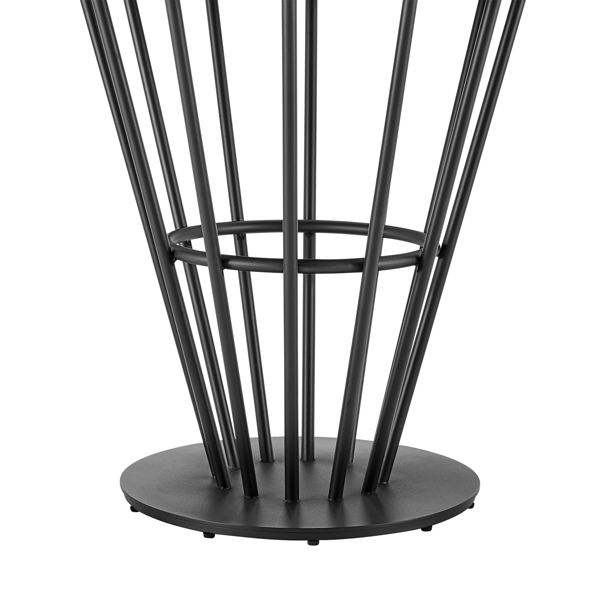 Image 7 Veronica 48" Round Dining Table in Black Iron, Walnut Panel, Glass Tab more views