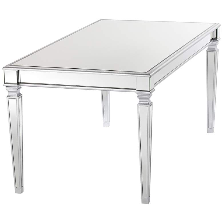 Image 5 Veronica 71 inch Wide Silver and Mirror Dining Table more views