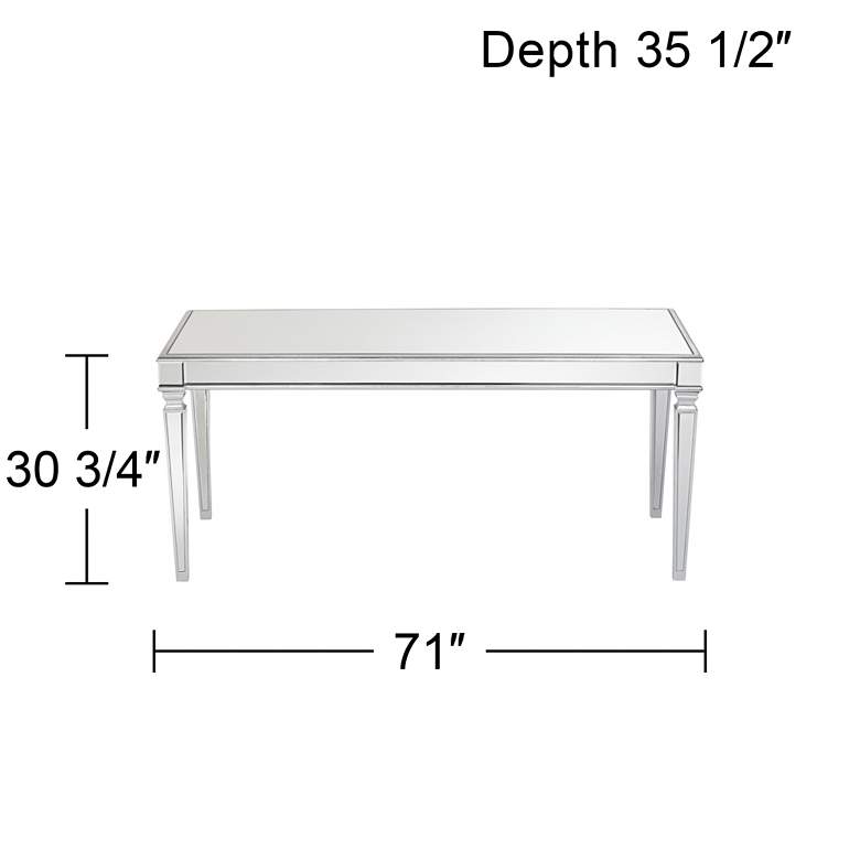 Image 7 Veronica 71 inch Wide Silver and Mirror Dining Table more views