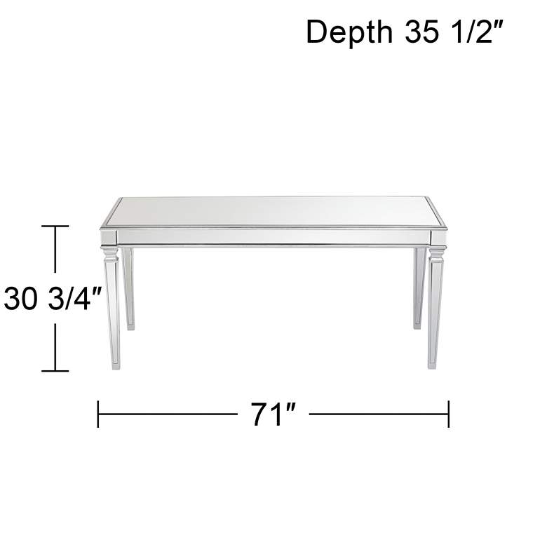 Image 7 Veronica 71" Wide Silver and Mirror Dining Table more views