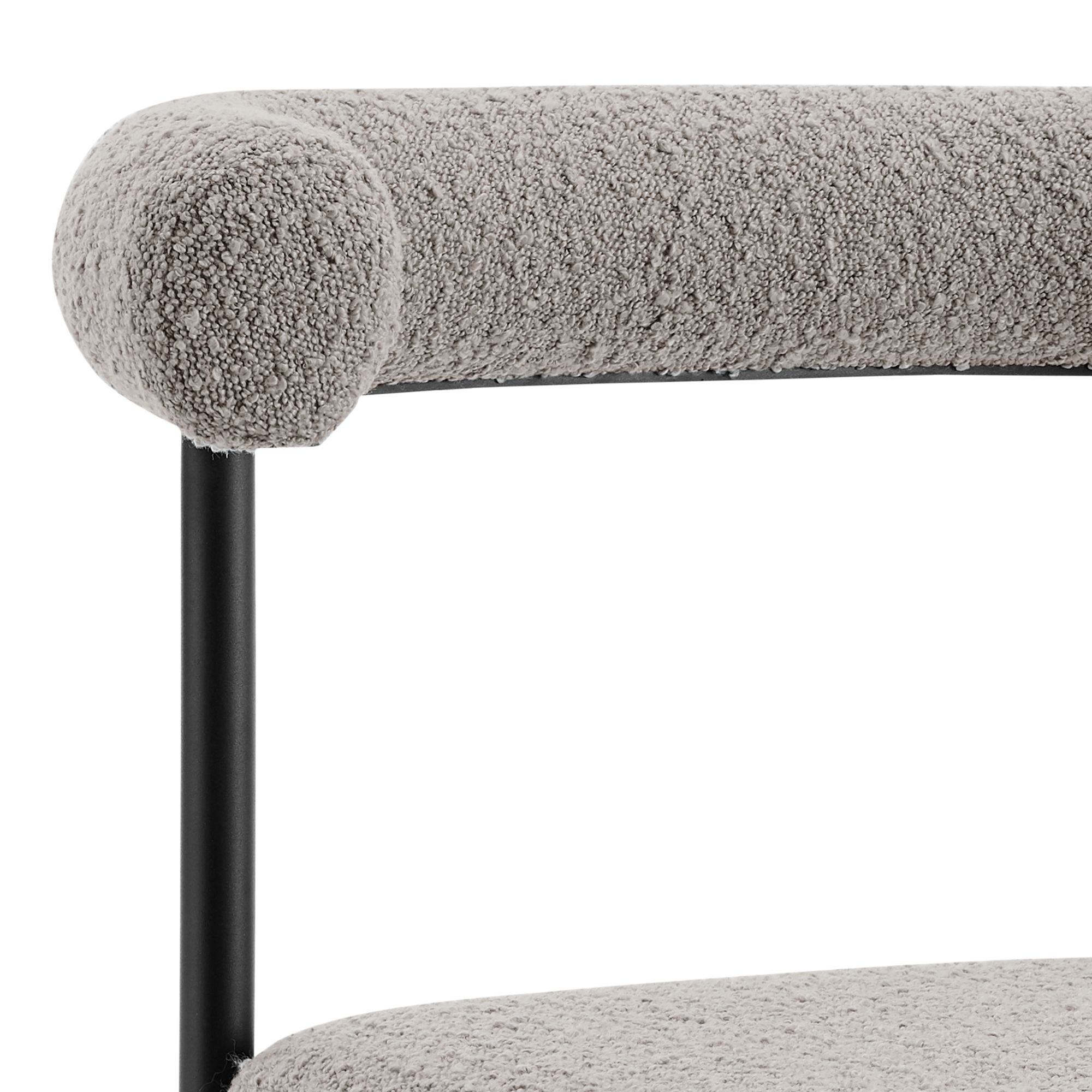 Image 6 Veronica Shannon 5 Pc Round Glass Dining Table Set in Iron and Cream Fabric more views