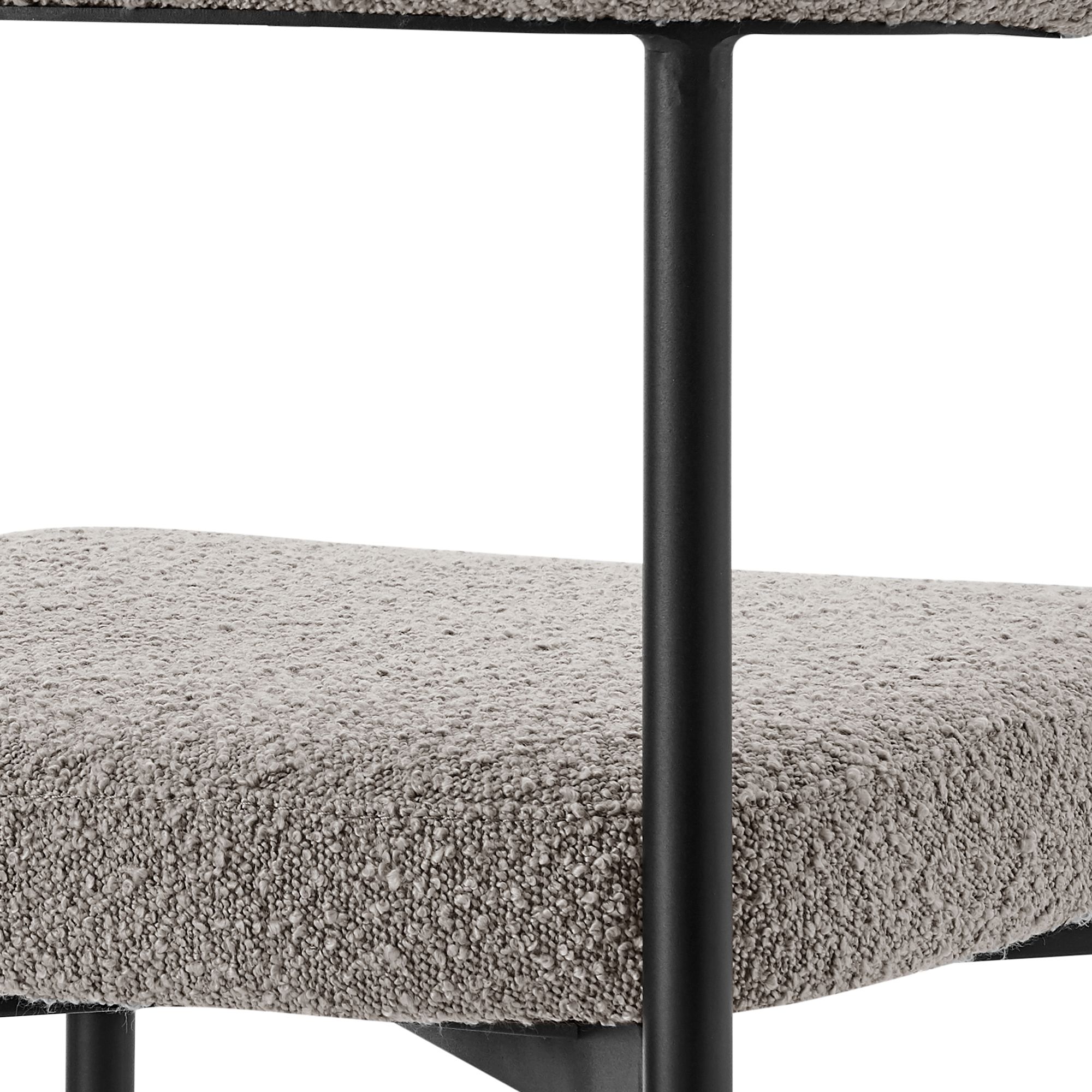 Image 7 Veronica Shannon 5 Pc Round Glass Dining Table Set in Iron and Cream Fabric more views