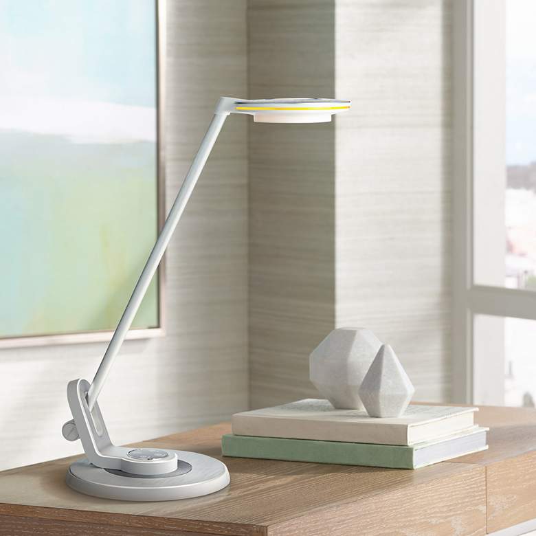Image 1 Verris White and Silver LED Desk Lamp with USB Port