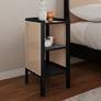 1_Versailles 11 3/4" Wide Black Natural Cane 2-Shelf End Table