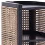 3_Versailles 11 3/4" Wide Black Natural Cane 2-Shelf End Table more views