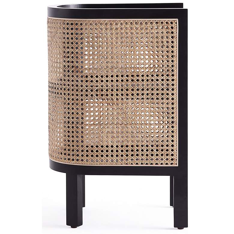 Image 7 Versailles 11 3/4" Wide Black Natural Cane 2-Shelf End Table more views